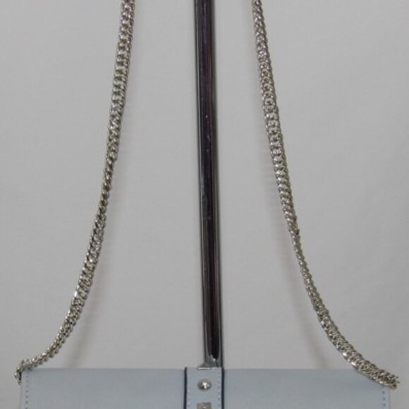 Danielle Nicole Envelope Crossbody Bag Grey Faux Leather Chain Strap Studded - Picture 4 of 10